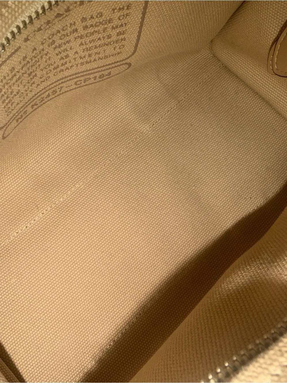 Coach Beige Canvas Mini Tote with Embroidered Logo